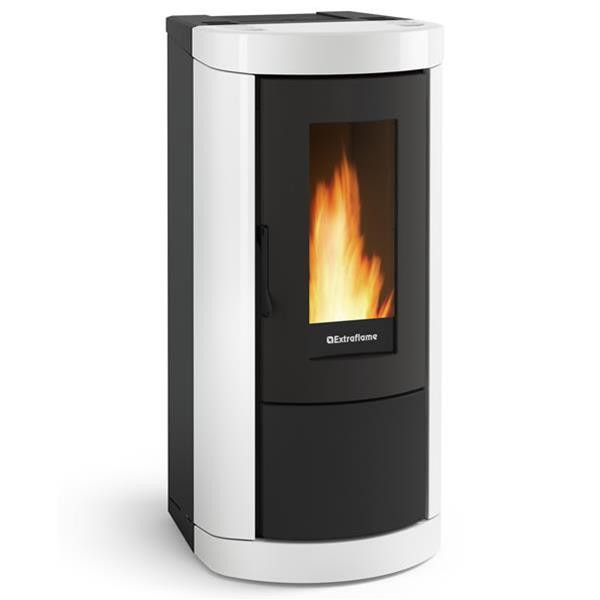 Poêle à granulés Mietta Evo Blanc - électronique 8 kW