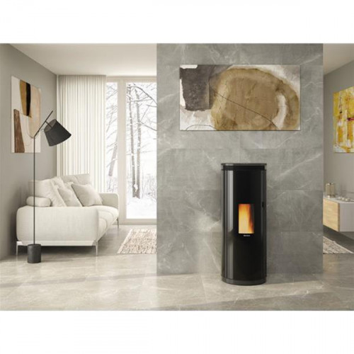 Poêle à granulés Pamela verre noir  - électronique 8 kW - Nordica extraflame