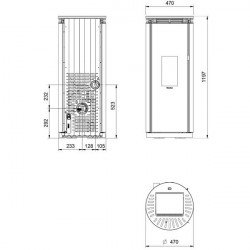 Poêle à granulés Pamela verre noir - électronique 8 kW - Nordica extraflame