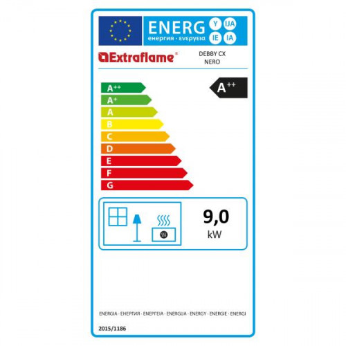 Poêle à granulés Debby CX noir - électronique 9 kW - Nordica extraflame