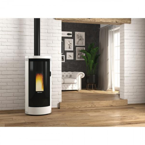 Poêle à granulés Debby CX blanc - électronique 9 kW - Nordica extraflame