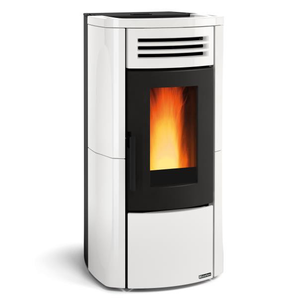 Poêle à granulés Terry Plus blanc - électronique 12,1 kW