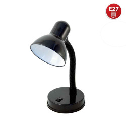 CHARLESTON: Lampe de bureau avec culot E27, noire de marque VELAMP, référence: B6892500