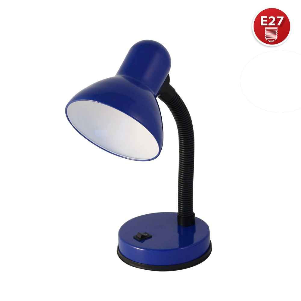 CHARLESTON: Lampe de bureau avec culot E27, bleu