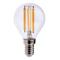 Ampoule à filament LED, Mini-sphérique P45, 6W / 806lm, culot E14, 2700K