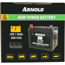 Batterie AGM 12V 16Ah pour tracteur tondeuse - Arnold