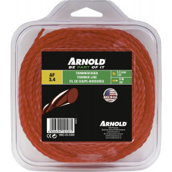 Fil de coupe-bordure rond en nylon torsadé rouge AF 3,4, 3,3 mm × 9 m de marque Arnold, référence: J6974200