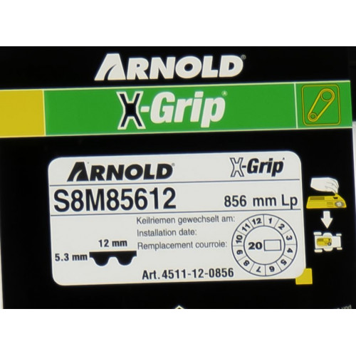 Courroie dentée trapézoïdale X-Grip de type 120S8M856 - Arnold