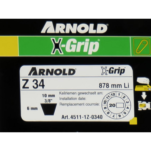 Courroie trapézoïdale X-Grip V de type Z 34 - Arnold