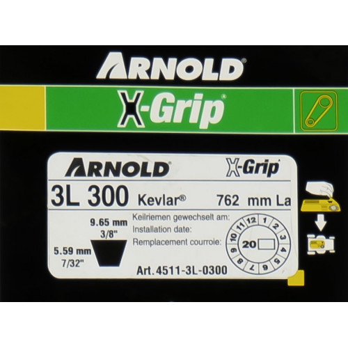 Courroie trapézoïdale X-Grip V de type 3L300 - Arnold