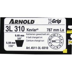 Courroie trapézoïdale X-Grip de type 3L-0310 - Arnold