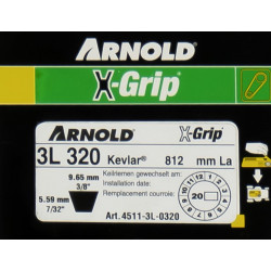 Courroie trapézoïdale X-Grip V de type 3L320 - Arnold
