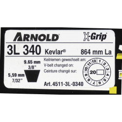 Courroie trapézoïdale X-Grip V de type 3L340 - Arnold