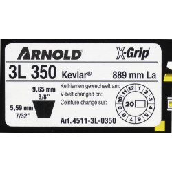 Courroie trapézoïdale X-Grip V de type 3L350 - Arnold