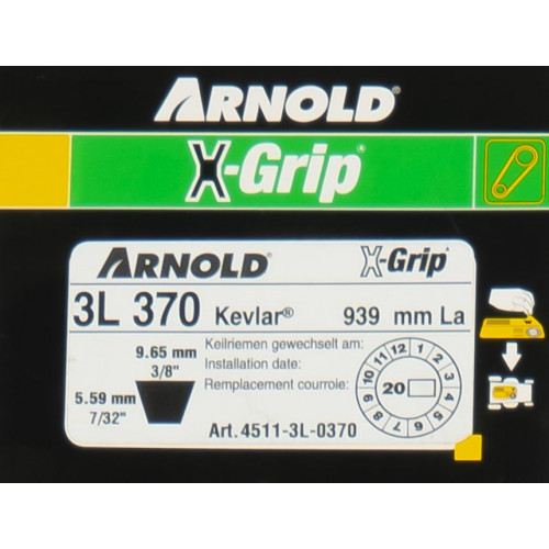 Courroie trapézoïdale X-Grip V de type 3L370 - Arnold