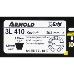 Courroie trapézoïdale X-Grip V de type 3L410 - Arnold