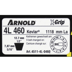 Courroie trapézoïdale X-Grip V de type 4L460 - Arnold