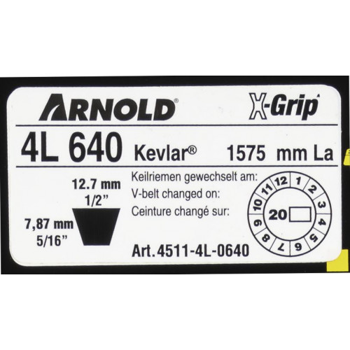 Courroie trapézoïdale X-Grip V de type 4L640 - Arnold