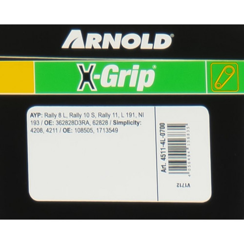 Courroie trapézoïdale X-Grip V de type 4L700 - Arnold