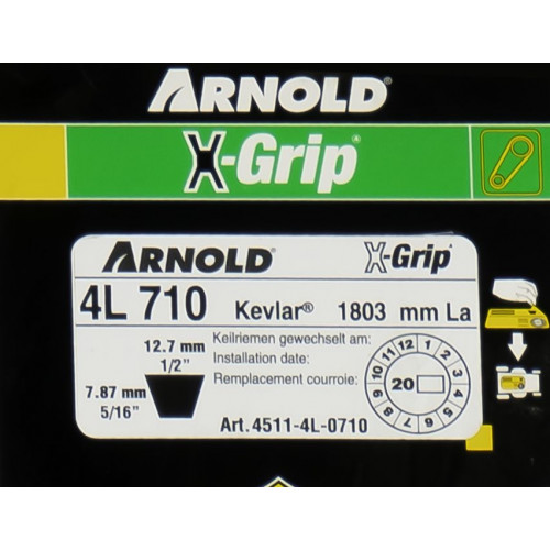 Courroie trapézoïdale X-Grip V de type 4L710 - Arnold