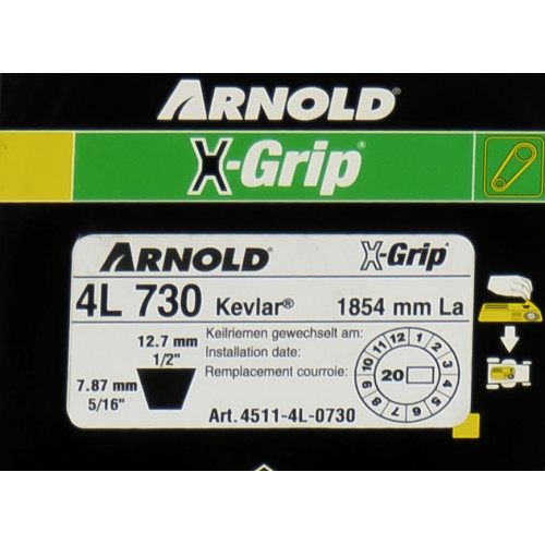 Courroie trapézoïdale X-Grip V de type 4L730 - Arnold