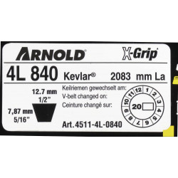 Courroie trapézoïdale X-Grip V de type 4L840 - Arnold