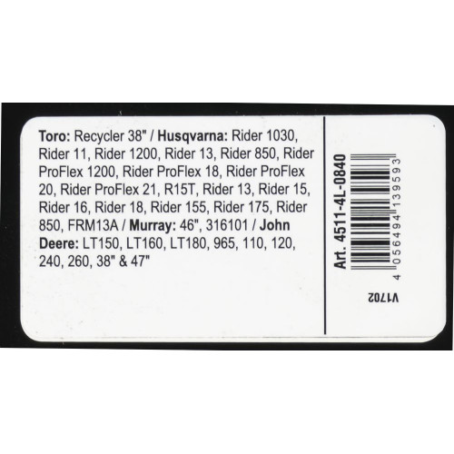 Courroie trapézoïdale X-Grip V de type 4L840 - Arnold