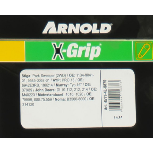 Courroie trapézoïdale X-Grip V de type 4L870 - Arnold