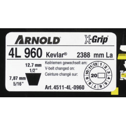 Courroie trapézoïdale X-Grip V de type 4L960 - Arnold