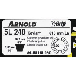 Courroie trapézoïdale X-Grip V de type 5L240 - Arnold