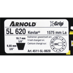 Courroie trapézoïdale X-Grip V de type 5L620 - Arnold