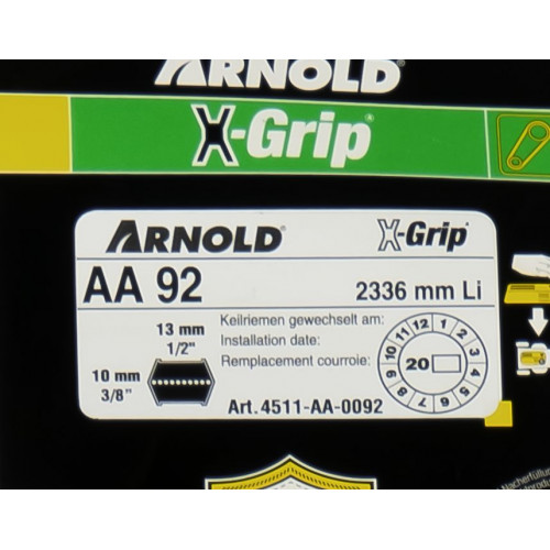Courroie hexagonale X-Grip de type AA 92 - Arnold
