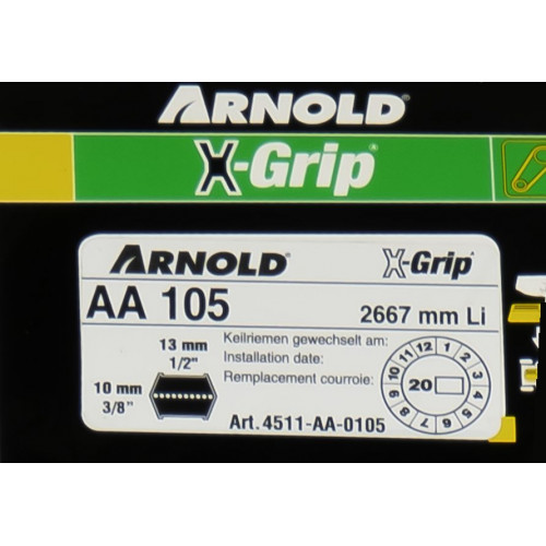 Courroie hexagonale X-Grip de type AA 105 - Arnold