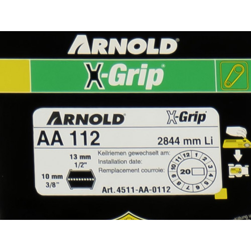 Courroie hexagonale X-Grip de type AA 112 - Arnold