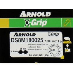 Courroie dentée trapézoïdale X-Grip de type 25DS8M1800 - Arnold