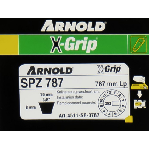 Courroie trapézoïdale X-Grip V de type SPZ 787 - Arnold
