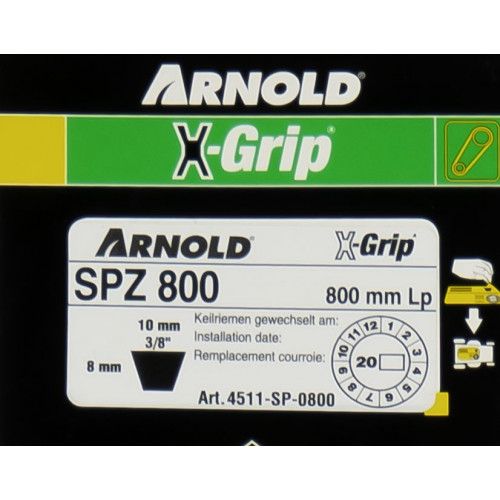 Courroie trapézoïdale X-Grip V de type SPZ 800 - Arnold