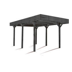 Carport 1 voiture bois lasuré gris - Louison de marque Forest Style, référence: J3433200