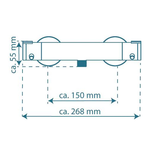 Mitigeur thermostatique LONDON chromé - pour douche - Schütte