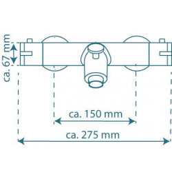 Mitigeur thermostatique LONDON chromé - pour baignoire - Schütte