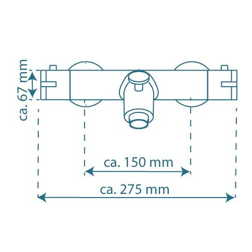 Mitigeur thermostatique LONDON chromé - pour baignoire - Schütte