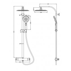 Système de douche MADURA FRESH avec mitigeur thermostatique - chromé - Schütte