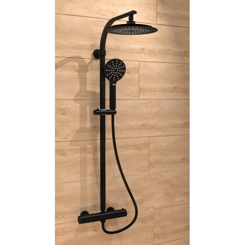 Système de douche MADURA FRESH avec mitigeur thermostatique - noir mat - Schütte