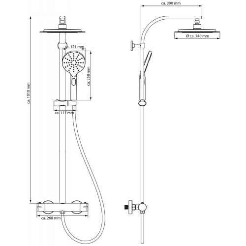 Système de douche MADURA FRESH avec mitigeur thermostatique - noir mat - Schütte