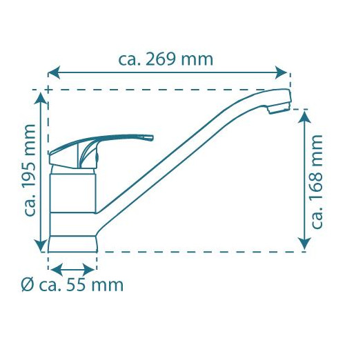 Mitigeur monocommande GRANDE cuisine - chromé - Schütte