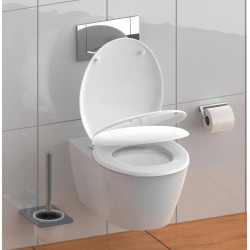 Abattant WC WHITE en Duroplast avec frein de chute - blanc - Schütte