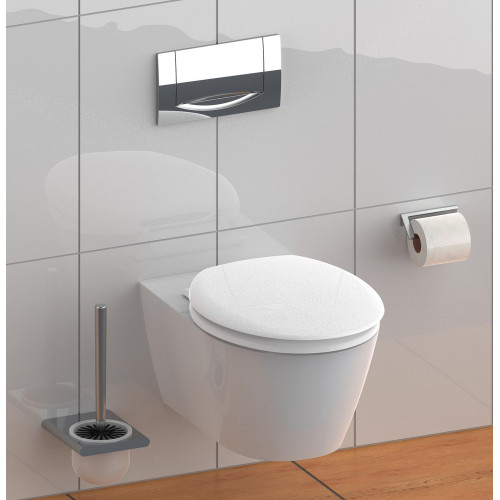 Abattant WC GoodHome Teesta en duraplast coloris blanc avec frein de chute