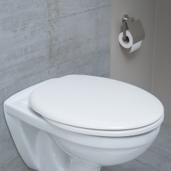 Abattant WC WHITE en Duroplast avec frein de chute - blanc - Schütte