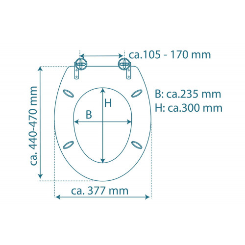 Schütte Abattant WC WHITE en Duroplast avec frein de chute - blanc