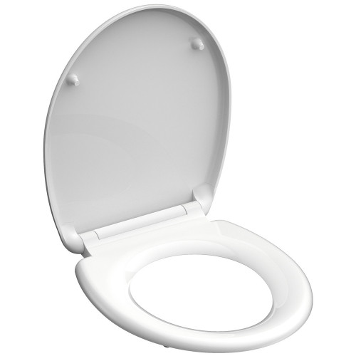 Abattant WC WHITE en Duroplast avec frein de chute et détachable - blanc - Schütte